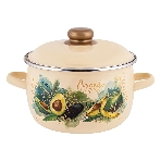 Кастрюля Appetite 1MC201P Avocado с крышкой, сферическая эмалированная 4 л, фото 1