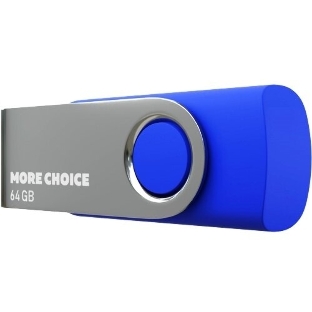 Флешка USB More Choice MF64-4 Blue (4610196407659), 64Gb, USB 2.0, R/W 15/6, синий