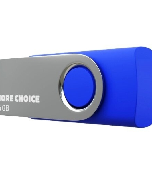 Флешка USB More Choice MF64-4 Blue (4610196407659), 64Gb, USB 2.0, R/W 15/6, синий
