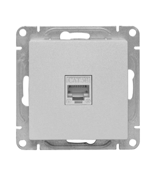 Механизм розетки RJ45 (cat5) EKF UP1-SOA-RJ45-5 алюминий Эпика