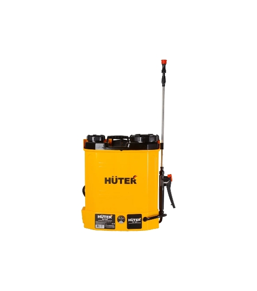 Опрыскиватель аккумуляторный Huter SP-12AC, аккумуляторный, ранцевый, 12л, желтый/черный