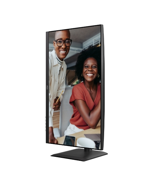 Монитор 27' AOC U27E4CV IPS 3840x2160, 60 Гц, 4 мс, 16:9, 400 кд/м², 2xHDMI 2.0, DP 1.4, DP Out, USB-C (90 Вт), USB Hub (4x USB 3.2), RJ45, 3.5 Jack, динамики (2x2 Вт), HDR Ready, Adaptive-Sync, VESA 100x100, черный
