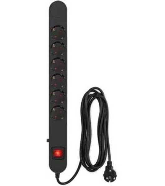 Сетевой фильтр Ippon NF-EU-3-10 3 м, 6 розеток, черный, коробка