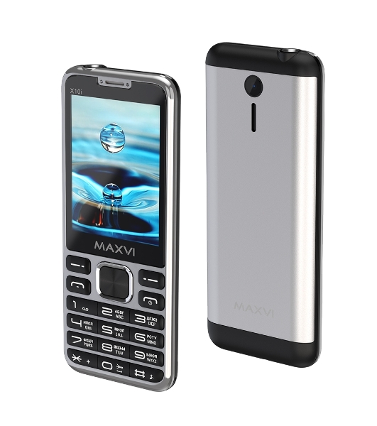 Мобильный телефон Maxvi X10i серебристый металлик