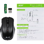 Мышь беспроводная Acer OMR030 черный, 1600 dpi, радиоканал, USB, кнопки - 4, фото5