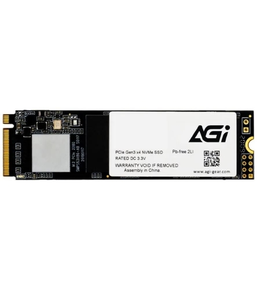 Накопитель SSD AGI AI298, 4Tb, PCIe 3.0 x4, M.2 2280, NVMe, R/W 2400/1800