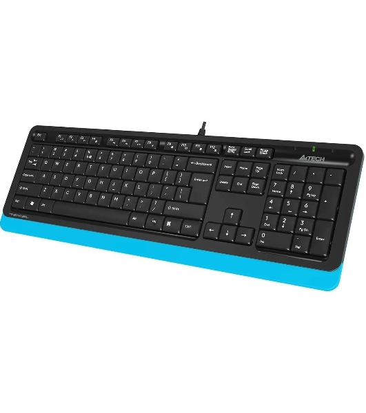Комплект клавиатура+мышь A4Tech FStyler F1010 проводной, USB, 1600 DPI, чёрный/синий