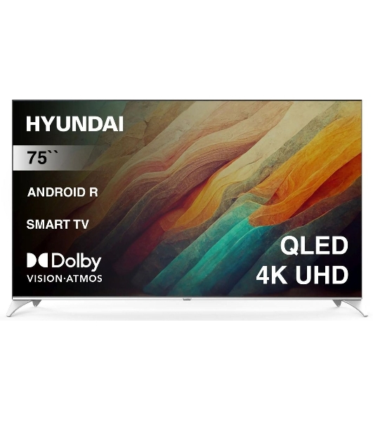 Телевизор Hyundai 75' H-LED75QBU7500 черный/серебристый QLED UHD 60Hz Android TV