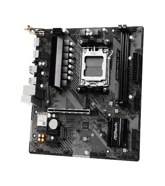 Материнская плата ASRock B650M-H/M.2+ WiFi, AM5, AMD B650, 2xDDR5, 4xSATA, 2xM.2, 1xPCIe 4.0 x16, 2xPCIe 4.0 x1, 1xHDMI, 1xDP, 1x1Gb LAN, Wi-Fi 5, Bluetooth 5.0, 1xUSB-C 5Gbps, 3xUSB-A 5Gbps, 2xUSB-A 2.0, 3x3.5 мм, 7.1, mATX