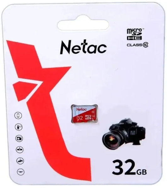 Флеш карта Netac P500 ECO 32Gb MicroSDHC C10 up to 80Mb/s, retail pack card only