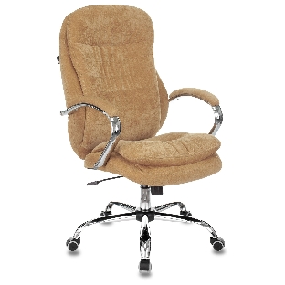 Кресло руководителя Бюрократ T-9950SL Fabric горчичный Velvet 73, крестовина металл хром