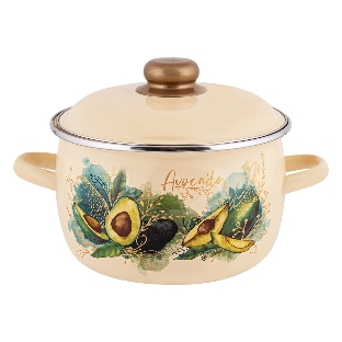 Кастрюля Appetite 1MC221P Avocado с крышкой, сферическая эмалированная 5,5 л