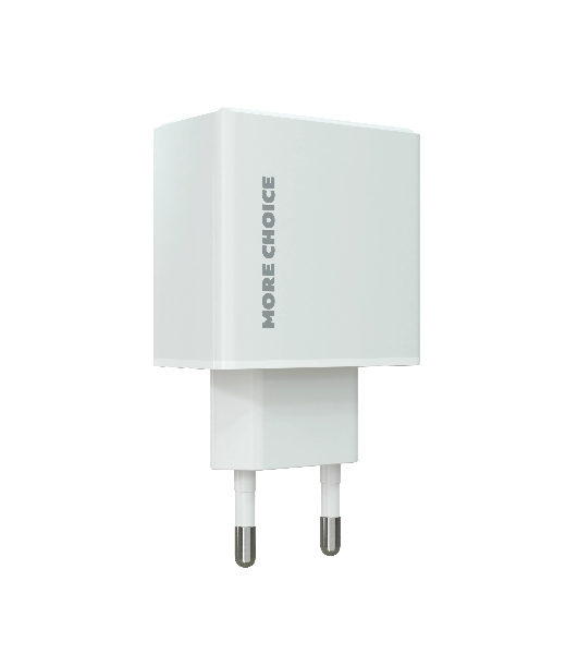 Сетевое зарядное устройство MORE CHOICE NC61 СЗУ 1USB+1USB-C 3.0A PD 20W+QC3.0 быстрая зарядка белый