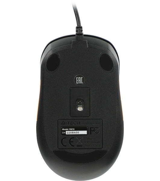 Комплект клавиатура+мышь A4Tech FStyler F1010 проводной, USB, 1600 DPI, чёрный/оранжевый
