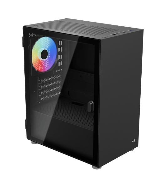 Компьютерный корпус Aerocool/Formula CS-111-G-BK-v1 (mATX, 0.5мм, стекло, USB 3.0 x1, USB 2.0 x2, 1x 12cm Black Fan)