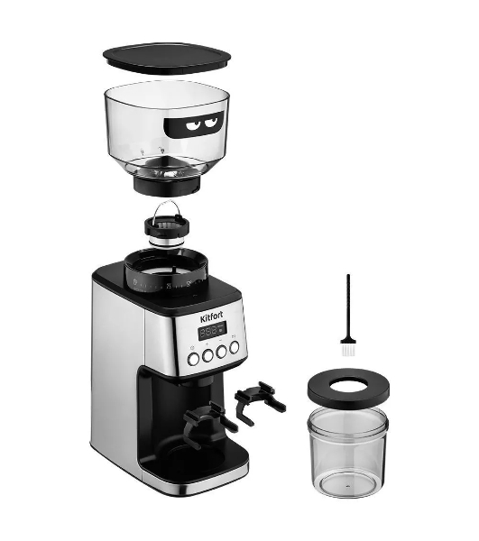 Кофемолка Kitfort КТ-790 180Вт сист.помол.:жернова вместим.:320гр нержавеющая сталь/черный