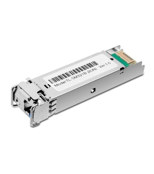 Модуль TP-Link SFP 1000Base-BX WDM Bi-Directional SFP module, TX: 1310 nm and RX: 1550 nm, 1 LC Simplex port, up to 2 km transmission distance in 9/125 μm SMF (Single-Mode Fiber), Supports Digital Diagnostic Monitoring (DDM).