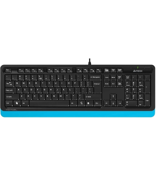 Комплект клавиатура+мышь A4Tech FStyler F1010 проводной, USB, 1600 DPI, чёрный/синий
