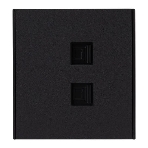 Розетка Kranz STRONG компьютерная двойная RJ45+RJ45 кат6 с/у антрацит, фото 1