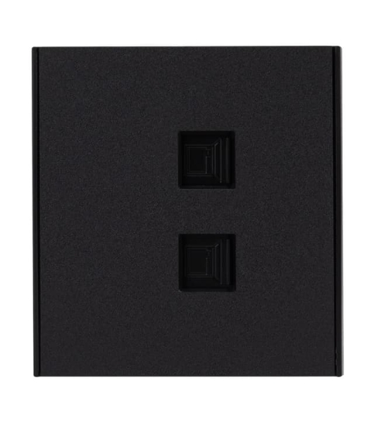 Розетка Kranz STRONG компьютерная двойная RJ45+RJ45 кат6 с/у антрацит