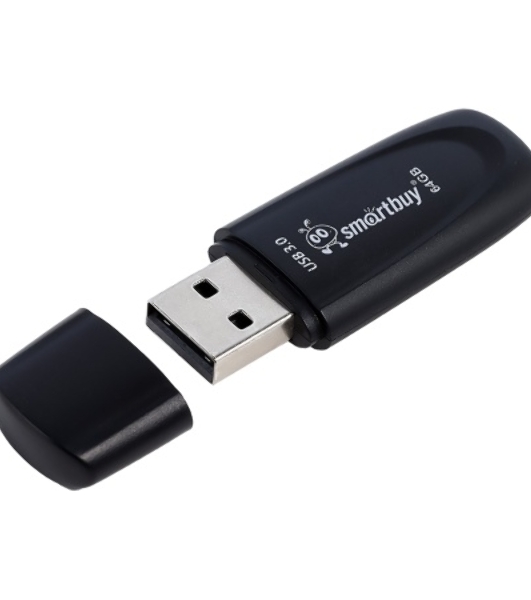 Флешка USB SmartBuy Scout black (SB064Gb3SCK), 64Gb, USB 3.0/3.1, R/W 100/40, черный