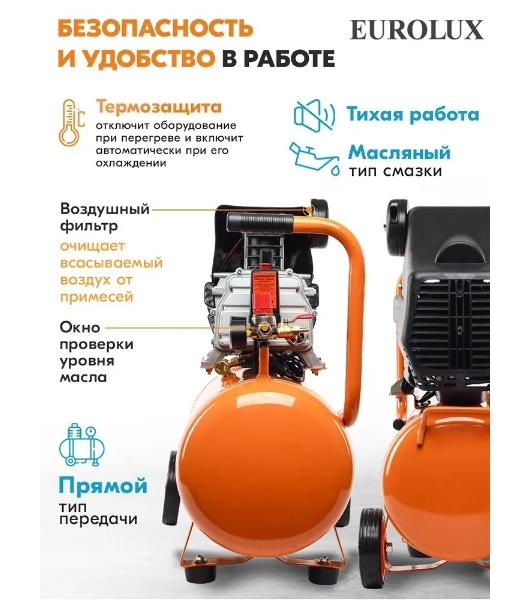 Компрессор Eurolux КМП-1800EU 900/74/3/41