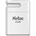 Флешка USB Netac U116 mini (NT03U116N-016G-32WH), 16Gb, USB 3.2, R/W 90/30, белый, фото 1