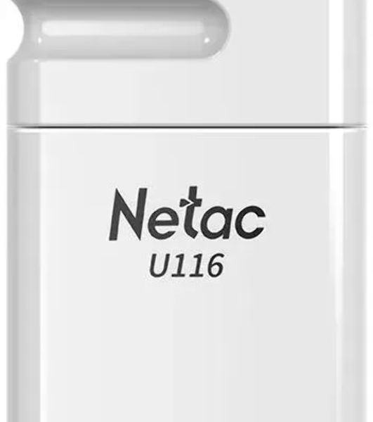 Флешка USB Netac U116 mini (NT03U116N-016G-32WH), 16Gb, USB 3.2, R/W 90/30, белый