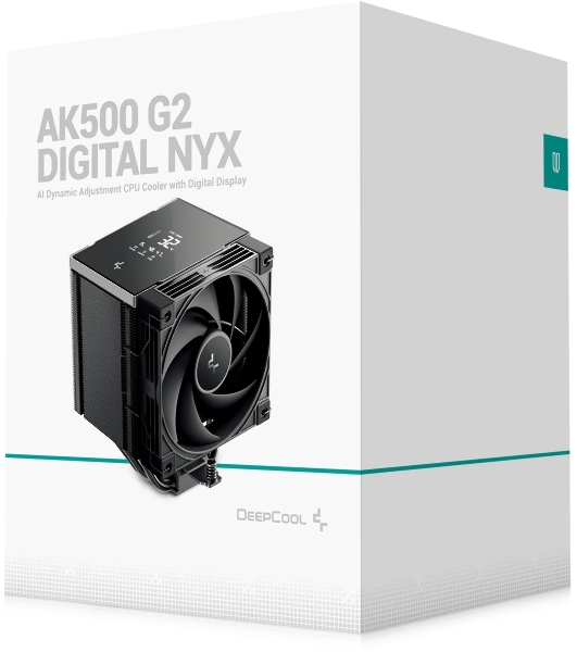 Кулер для процессора DEEPCOOL AK500 G2 DIGITAL NYX LGA1851/1700/1200/115X/AM5/AM4 (9шт/кор, TDP 240W, PWM, Fan 120мм, 5 тепл. Трубок, Copper Base, черный) RET (R-AK500G2-BKNNMN-GJD-1)