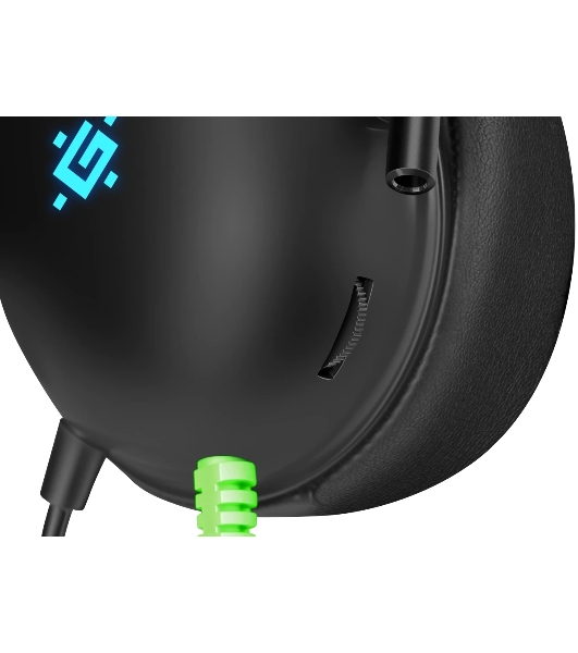 Гарнитура Defender Toxic чёрный, проводная, USB / mini jack 3.5 мм, подсветка