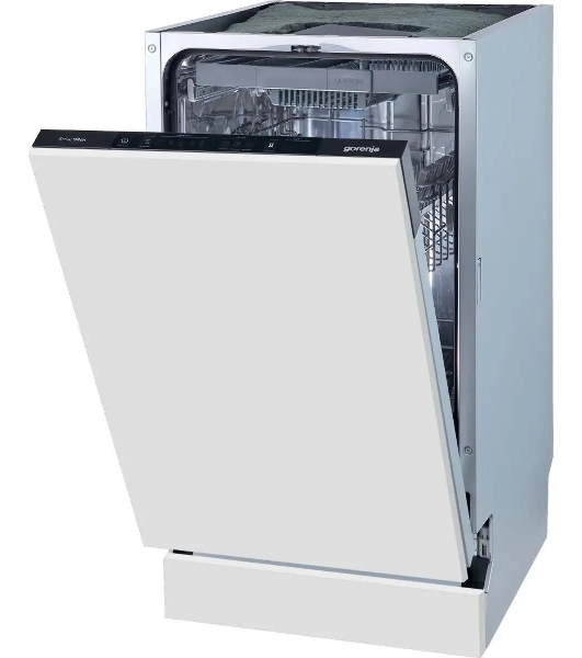 Встраиваемая посудомоечная машина Gorenje GV561D10, узкая, ширина 44.8см, полновстраиваемая, загрузка 11 комплектов