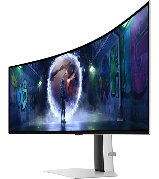 Монитор 49' Samsung Odyssey OLED G9 S49DG932SIXCI OLED 5120x1440, 240 Гц, 0.03 мс, 32:9, 250 кд/м², 1xHDMI, 1xDP, 2xUSB-C, 1x3.5 мм, изогнутый R1800, серебристы