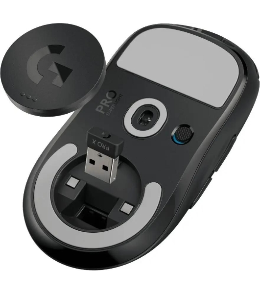 Мышь беспроводная Logitech G PRO X SUPERLIGHT черный, 25600 dpi, радиоканал, USB, кнопки - 5