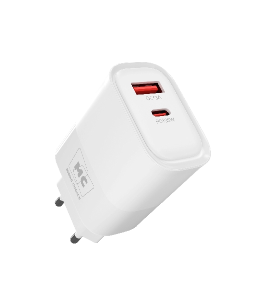 Сетевое зарядное устройство MORE CHOICE NC82a 1USB+1Type-C 3.0A PD 35W+QC3.0 для Type-C Type-C, белый