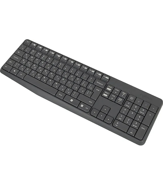 Комплект клавиатура+мышь Logitech MK235 беспроводной, USB, 1000 DPI, серый (заводская гравировка)