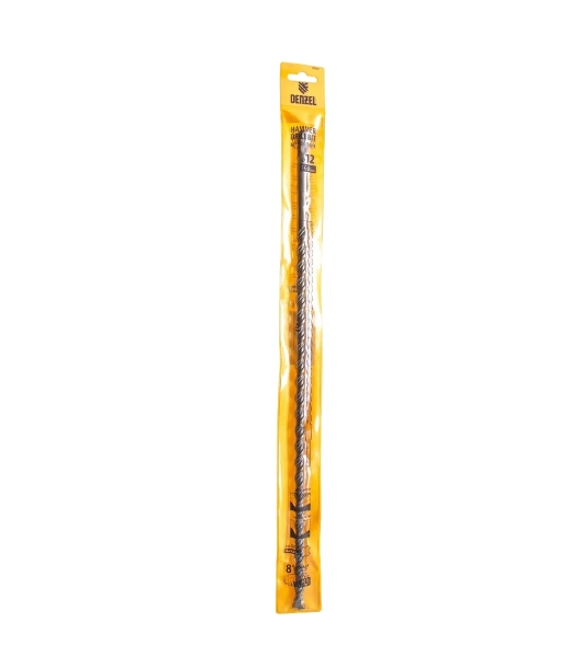 Бур по бетону Denzel двойная спираль, Cobalt W-tip, 12x460 мм, SDS PLUS