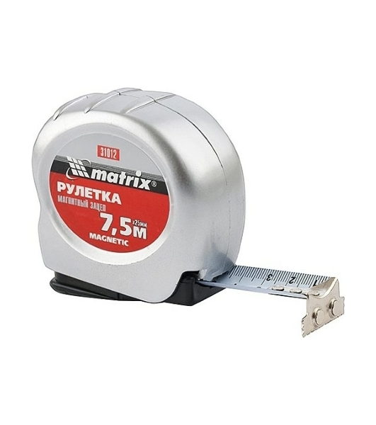 Рулетка Matrix Magnetic, 7,5 м х 25 мм, магнитный зацеп