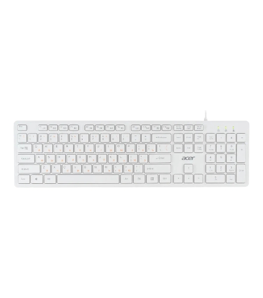 Клавиатура проводная Acer OKW123, USB, белый