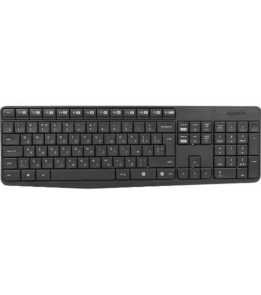 Комплект клавиатура+мышь Logitech MK235 беспроводной, USB, 1000 DPI, серый (заводская гравировка)