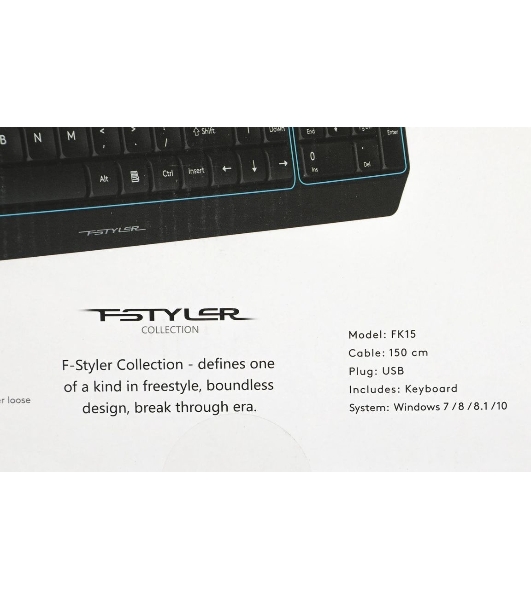 Клавиатура проводная A4Tech Fstyler FK15, USB, черный
