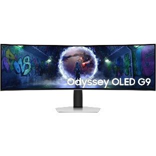 Монитор 49' Samsung Odyssey OLED G9 S49DG932SIXCI OLED 5120x1440, 240 Гц, 0.03 мс, 32:9, 250 кд/м², 1xHDMI, 1xDP, 2xUSB-C, 1x3.5 мм, изогнутый R1800, серебристы