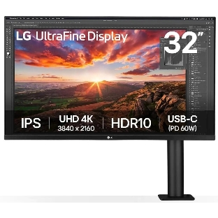 Монитор LG 31.5' 32UN880K-B черный IPS LED 5ms 16:9 HDMI M/M матовая HAS Piv 1000:1 350cd 178гр/178гр 3840x2160 60Hz DP 4K USB 10.3кг