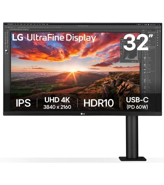 Монитор LG 31.5' 32UN880K-B черный IPS LED 5ms 16:9 HDMI M/M матовая HAS Piv 1000:1 350cd 178гр/178гр 3840x2160 60Hz DP 4K USB 10.3кг