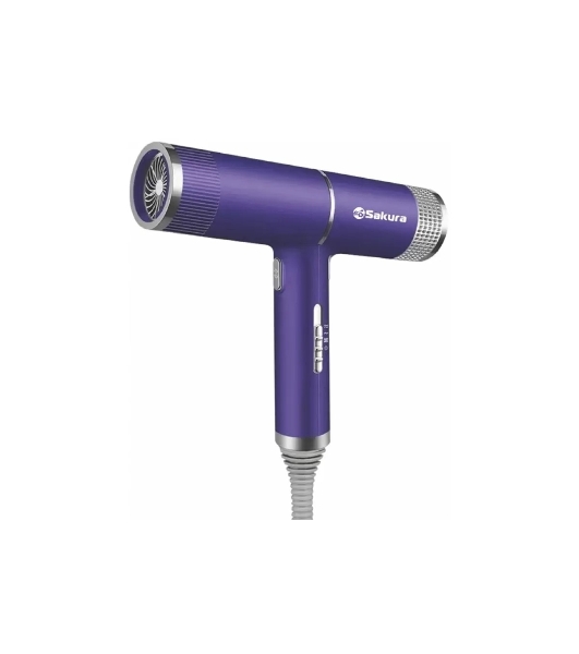 Фен SAKURA SA-4051V фиолетовый/серый, 1600 Вт, компактный
