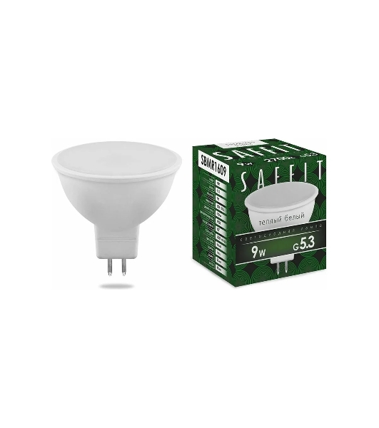 Лампа светодиодная SAFFIT SBMR1609 (55084) 9Вт 230В GU5.3 теплый
