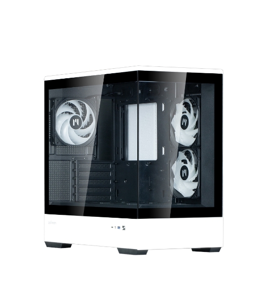 Компьютерный корпус ZALMAN P30 BW, MATX, BLACK/WHITE, WINDOW, 2x3.5', 3x2.5', 1xUSB TYPE-C, 1xUSB 3.0, SIDE 2x120мм ARGB, REAR 1x120мм ARGB