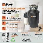 Измельчитель пищевых отходов Bort Alligator Green 750Вт черный, фото7
