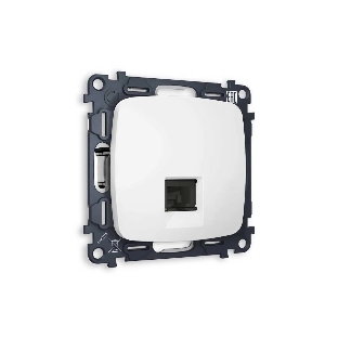 Комплект механизма компьютерной розетки OMEGA Белый матовый RJ-45(8P8C) CAT6 с шторкой QUANT (OP1320, VM188) MO132010