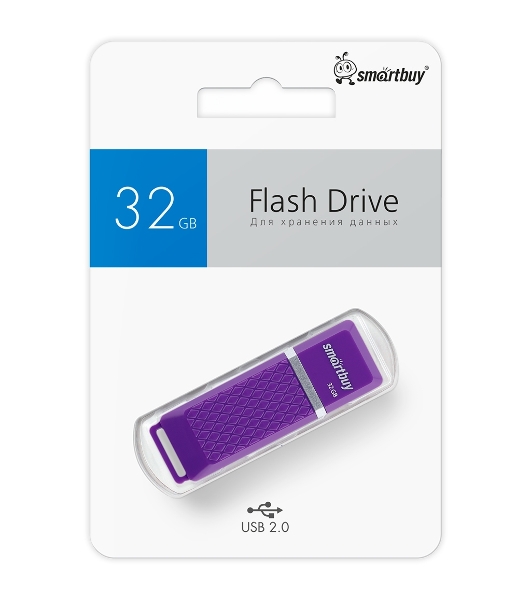 Флешка USB Smartbuy Quartz Violet (SB32GbQZ-V), 32Gb, USB 2.0, R/W 25/15, фиолетовый