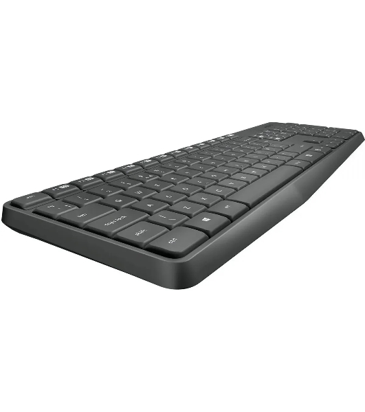 Комплект клавиатура+мышь Logitech MK235 беспроводной, USB, 1000 DPI, серый (заводская гравировка)